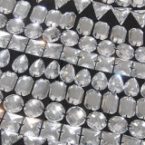Heavy Industry Splicing Diamond Inlaid Slim Fitting Shorts