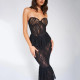 Lace Perspective Strapless Fishtail Skirt, Tight and Spicy Girl Nightclub Style Long Skirt