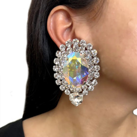 Geometric Earrings Rhinestone Earrings Full of Diamonds