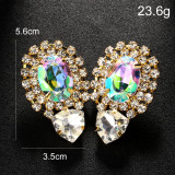 Geometric Earrings Rhinestone Earrings Full of Diamonds