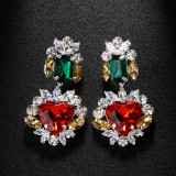 Love Earrings Colorful Rhinestone Earrings Versatile Accessories