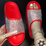 Diamond Surface Fine Sparkling Thick Sole Slippers and Sandals