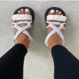 Oversized Shoes with Thick Soles Hemp Rope and Flat Bottomed Sandals