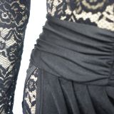 Lace Jumpsuit with Imitation Silk Skirt Set