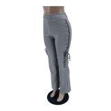 Fashionable Casual Pants with Side Straps