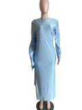 Loose Solid Color Casual Long Dress