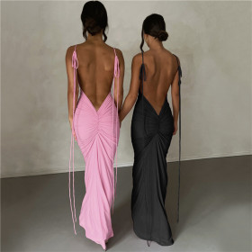 Sexy Strapless, Backless, Slim Fit, Buttocks Wrapped, and Elegant Dress