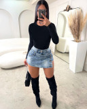 Sexy Skirt with Irregular Jeans