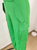 Short Sleeved Pocket Workwear Pants Two-piece Set