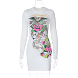 Casual Short Sleeved Long Sleeved Buttocks Wrapped Dress