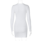 Casual Short Sleeved Long Sleeved Buttocks Wrapped Dress