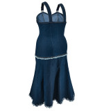 Oversized Women's Sleeveless Tassel Camisole Dress