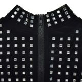 Solid Color Hot Diamond Mesh Two-piece Dress