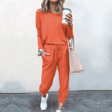 Loose Solid Color Long Sleeved Casual Suit