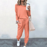 Loose Solid Color Long Sleeved Casual Suit