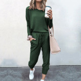 Loose Solid Color Long Sleeved Casual Suit