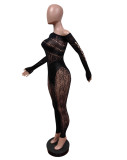 Lace Embroidered High Stretch Jumpsuit