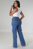 Loose High Waisted Wide Leg Ripped Jeans Casual Pants