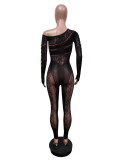Lace Embroidered High Stretch Jumpsuit