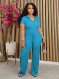 Loose Pleated Breathable V-neck Two-piece Set