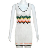 Sleeveless Knitted Buttocks Wrapped Dress