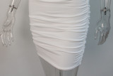 Sleeveless Buttocks Wrapped Dress Round Neck Two-piece Dress