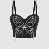 Fishbone Corset Suspender for Women's Fashion Diamond Butterfly