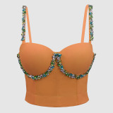 Colorful Diamond Fishbone Corset Vest