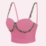 Colorful Diamond Fishbone Corset Vest