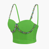 Colorful Diamond Fishbone Corset Vest
