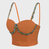 Colorful Diamond Fishbone Corset Vest