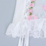 3D Embroidered Butterfly Patch Pink Tie Set Fun Underwear