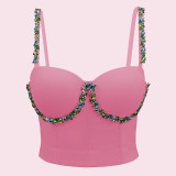 Colorful Diamond Fishbone Corset Vest