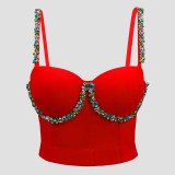 Colorful Diamond Fishbone Corset Vest
