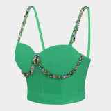 Colorful Diamond Fishbone Corset Vest