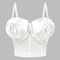 Romantic Fishbone Corset Gathering Small Tank Top Suspender