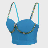 Colorful Diamond Fishbone Corset Vest