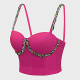Colorful Diamond Fishbone Corset Vest
