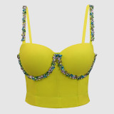 Colorful Diamond Fishbone Corset Vest