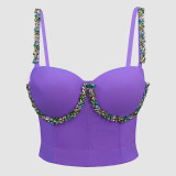 Colorful Diamond Fishbone Corset Vest