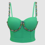 Colorful Diamond Fishbone Corset Vest