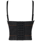 Cowboy Handmade Nail Colored Diamond Fishbone Corset Small Vest