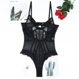 Lace Patchwork Slimming Camisole Jumpsuit