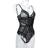 Lace Patchwork Slimming Camisole Jumpsuit