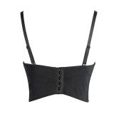 Hot Diamond Flower Fishbone Corset with Suspender Vest