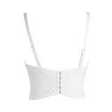 Hot Diamond Flower Fishbone Corset with Suspender Vest