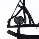 Crystal Tassel Pendant Chest Patch Hollowed Out Fun Two-piece Set