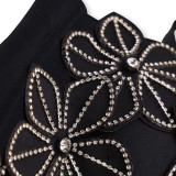 Hot Diamond Flower Fishbone Corset with Suspender Vest