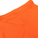 Standing Collar Solid Color Waist Tied Sleeveless Set