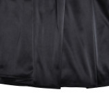 Square Neckline Strap Splicing Backless Long Skirt